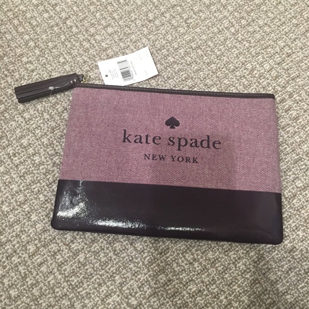 Kate Spade Ash Street Logo Large Tassel Pouch - NWT